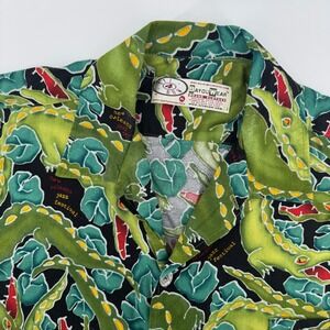 Bayou Wear Mens XL Alligator Jazz Festival Hawaiian Button Up Shirt